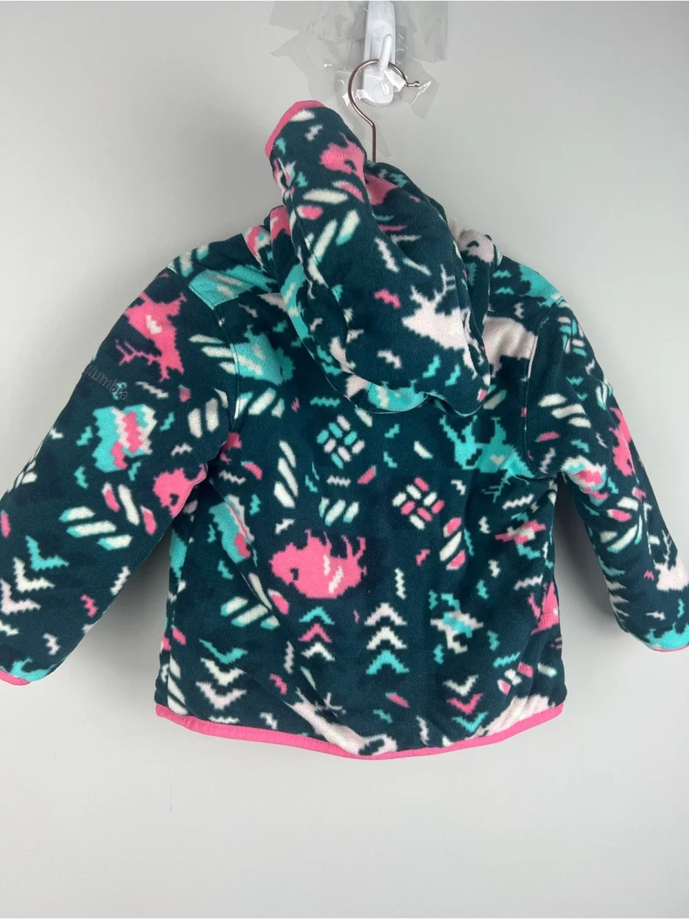 Columbia Girls' Bright Pink Puffer Jacket reversible